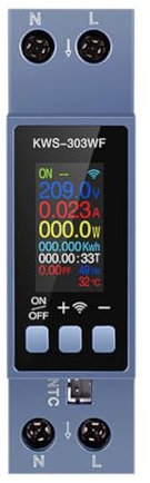 Terphadp TUYA WIFI Misuratore di Energia Montaggio su Guida DIN Voltmetro Digitale Amperometro Wattmetro AC 100-290V Misuratore di Potenza KWh Controllo Remoto