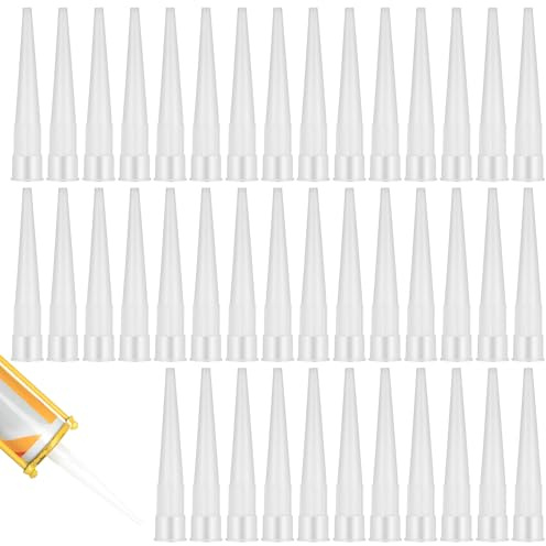 60 Stück Silikontüllen Kartuschenspitzen, Silikon Düsen, Silikon Spitzen Tüllen für Silikonkartuschen Silikondüsen Ersatzspitzen, Silikonspritze Aufsätze für Klebedichtmittel Kartuschenpistole