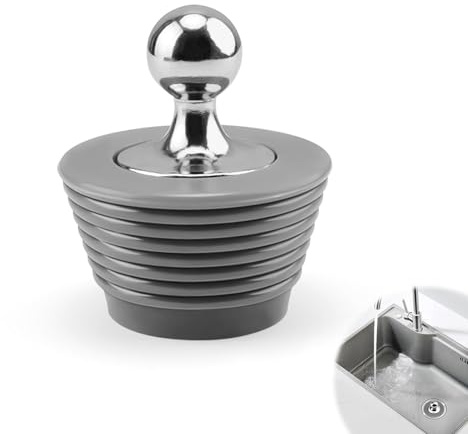 Universal Stöpsel Set Badewannen Spülen Stöpsel mit Griff Aus Hochwertiger | Zinklegierung - Einfach zu Bedienen & Wasserdicht - Für Alle Standard Abflüsse in Badewanne, Küchenspüle & Waschbecken