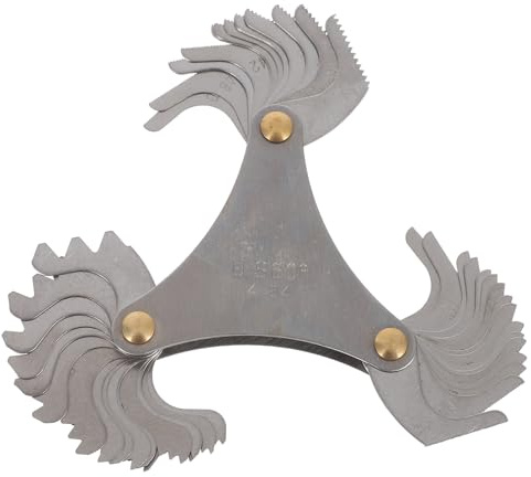 DECORNIJIA Contafiletti Precisione in Acciaio al Carbonio Misuratore Filettatura per Misurazioni Veloci e Accurate Identificatore Passo Metrico e Design Ergonomico e Compatto per Officina e