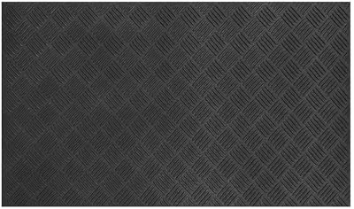 Nicoman Rubber Doormat, Non-Slip Deckplate Surface, Low-Profile, Heavy-Duty Water-Resistant, Indoor Outdoor Entrance Patios Garden Garages (Black, 75cm x 44cm)