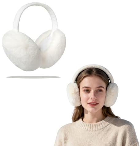 BAIYSFFG Fluffy Women's Winter Ear Muffs, Adjustable Warm Plush Earmuffs