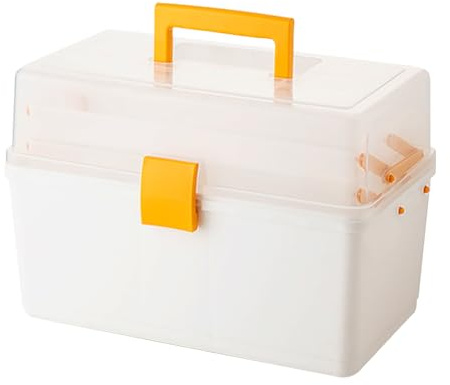 Scatola portaoggetti portatile, multi scomparto, cassetta degli attrezzi, design a 2 vassoi, scatola da per viti, bulloni, chiodi, strumenti per il trasporto quotidiano, uso