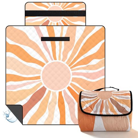 Picknickdecke, 200x200cm Faltbare Picnic Blanket, Waschbare Campingdecke, Leicht Zu Tragen Stranddecke Mit Tragegurt Perfekt Für Outdoor, Strand, Camping, Park, Festival & Picknick