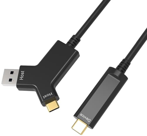 Techly 623776 Cavo Ottico Attivo (AOC) USB 3.2 Tipo A/C™ a USB-C™ 10 Gbps da 10 m Nero