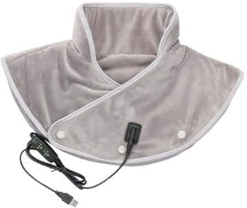 Almohadilla Térmica para Cuello y Hombros Masajeador Con Vibración Y | Envoltura Térmica Ergonómica con Apagado Automático para Mujeres Hombres Mayores Hogar y Trabajo