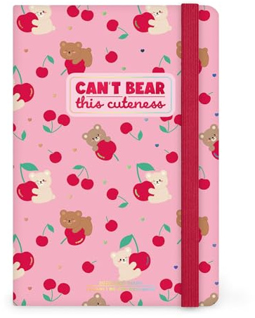 Legami – Wochenplaner mit Notizbuch 2026–2027, Teddy Bear Pink, 16 Monate, medium, Tagebuch von September 2026 bis Dezember 2027, Verschluss mit Gummiband, FSC-zertifiziertes Papier, 12 x 18 cm