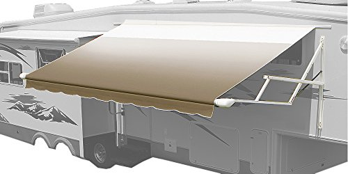 Carefree 8015LH00 Camel Fade/White Wrap 15' Universal Vinyl RV Patio Awning Replacement Canopy (Center arm to Center Arm)