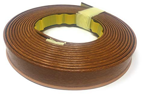 Golden Oak Flachleiste Abdeckleiste Klebeleiste Fensterleiste 20mm Länge 5m mit Gummilippe Braun