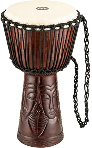 Meinl Percussion African Style Djembe - Mittelgroße Handtrommel - Mit Ziegenfell - Durchmesser 10 Zoll - Mahagoni, Braun (PROADJ4-M)
