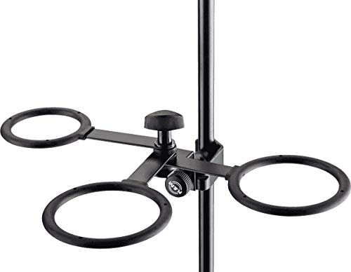 K&M 15910 Dämpferhalter Schwarz - Für 3 Dämpfer - Einhängen an Stativen und Notenpulten - Trompete, Kornett, Flügelhorn