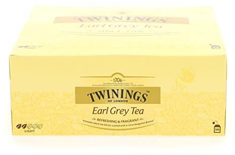TWININGS Earl Grey Tea - Té negro, 100 bolsas