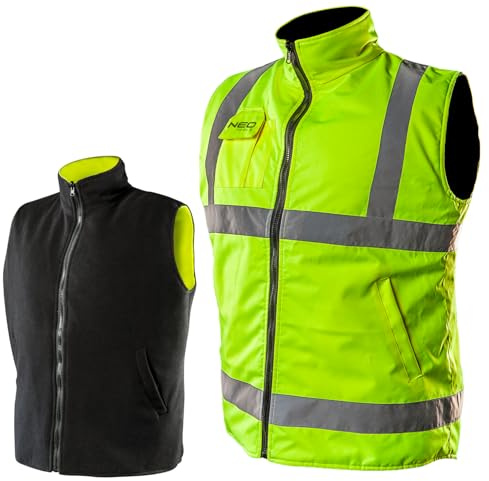 NEO TOOLS Chaleco reflectante 2 en 1 profesional, chaleco de seguridad, chaleco de trabajo, chaleco funcional
