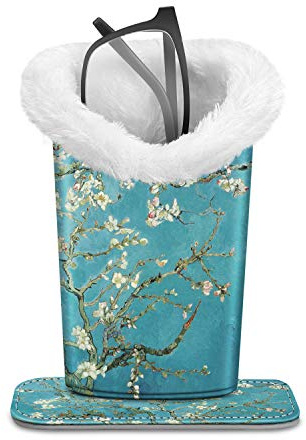 FINTIE Plush Lined Eyeglasses Holder, Glasses Stand Case, Anti-scratch Glasses Storage Organizer for Desk, Nightstand, Office, Blossom