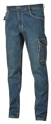 U-POWER | Pantalone da Lavoro JAM, con Porta Ginocchiera, Slim-Fit, 5 Tasche portaoggetti, chiusura con bottone e zip YKK, Elasticizzato, 98% Cotone 2%Elastane