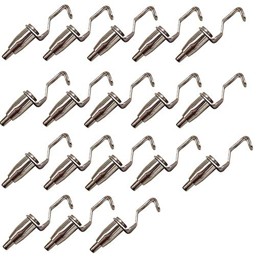 HAN SHENG Adjustable Gallery Hooks 18-Pack, Metal Wire Rope Hangers for Thin Cable (1mm-2mm), Iron Alloy Art Display & Picture Hanging System
