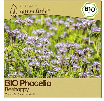 Samenliebe BIO Phacelia Samen | Beehappy - Gründünger & Bienenweide - samenfestes BIO Saatgut