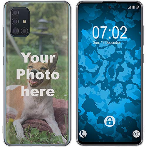 PhoneNatic personalisierte Handyhülle für Samsung Galaxy A51 Custom Case transparent zum selbst gestalten mit eigenem Foto Bild Text individuell