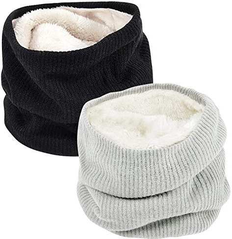 Chalier Fashion 2 Pack Unisex Schal Winter Loop Strickschal Schlauchschal für GehenLaufski Outdoor Täglicher Verschleiß Damen Herren