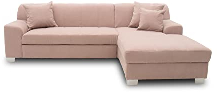 DOMO. collection Ecksofa Capri, Sofa in L-Form mit Schlaffunktion, Couch, Polsterecke, Eckcouch, Schlafsofa 239 x 152 x 75 cm (BxTxH), rosa