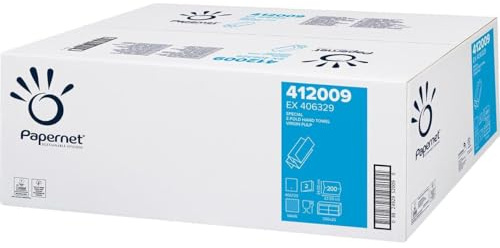 Papernet Z-Fold Falthandtuch weiß 2-lagig 22 x 24cm 1 Karton à 20 x 200 Tücher 412009