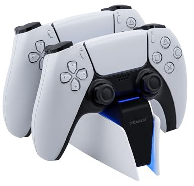 Mcbazel PS5 Controller Ladestation, Ladegerät für DualSense/DualSense Edge – Schnellladung, LED-Ladeanzeige, Mehrfach-Schutz Stabile mit Anti-Rutsch-Basis, USB-C Stromversorgung | Schnellladung, LED-Ladeanzeige, Mehrfach-Schutz, Anti-Rutsch-Basis, USB-C Stromversorgung