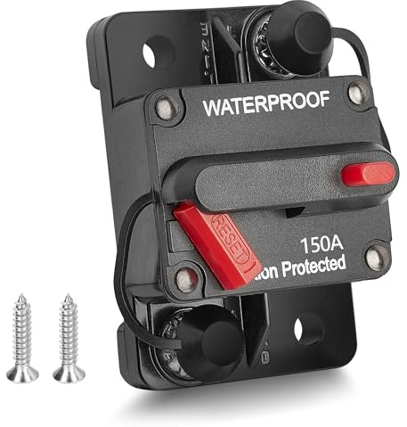 RED WOLF 150A Schutzschalter mit Manueller Reset kfz Automatik Sicherungshalter für Auto Boot Marine LKW PKW Audio Sicherungsautomat DC 12-48V Circuit Breaker