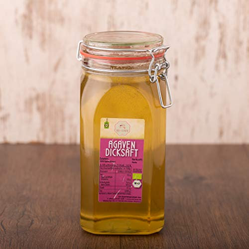 süssundclever.de® | Bio Agavendicksaft | 2,0 kg im Drahtbügelglas | Agavensirup | naturbelassen | aus Mexiko