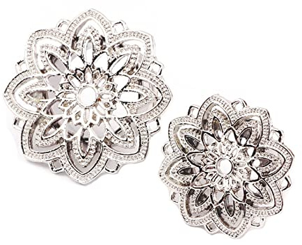 Beydodo Flesh Tunnel 5mm, Tappi per le Orecchie in Acciaio 2pcs Orecchini Piercing Donna Forma Di Fiore Cavo