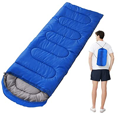 Mumienschlafsack, leicht - Schlafsack für Outdoor Camping im Sommer oder Indoor, Deckenschlafsack mit Kopfteil