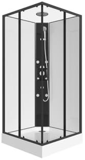 Vente-unique-Cabina de ducha de ángulo hidromasaje - Ancho 80 x 80 x Alt. 225 cm - KIVORA