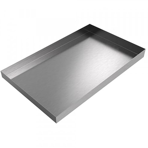 24 x 15 x 1.5 Stainless Steel Ice Maker Pan Catcher - Water Damage Prevention - No Leak Welded Water Tight (Stainless Steel)