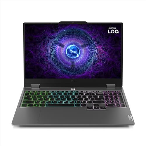 Lenovo LOQ 15IAX9 - Computer portatile da gaming 15.6'' FHD 144Hz (Intel Core i5-12450HX, RAM 16GB, SSD 512GB, NVIDIA GeForce RTX 4050-6GB, Windows 11 Home) Tastiera AZERTY francese - Grigio lunare