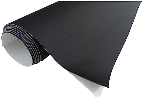TAPHICEROS Leder Reparatur Set | Schwarz, 500cm x 140cm | Meterware Kunstleder Selbstklebend Lederreparatur Lederflicken Set Hochwertiges Lederflickenset für Autositz Sofa Möbel Bürostuhl