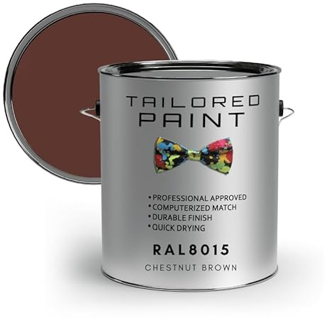 Tailored Paint uPVC Window & Door 1K Paint Brush or Spray On - Satin Finish - RAL8015, Chestnut Brown - 250ml Tin