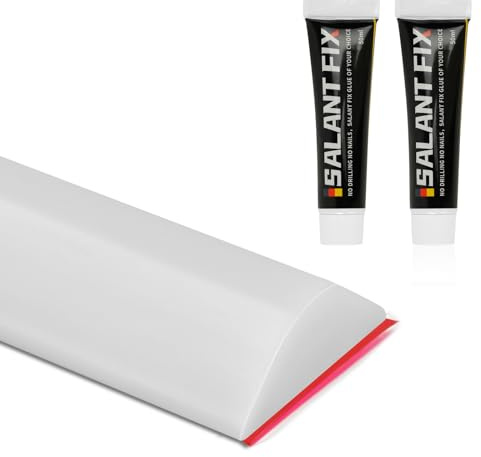 Flintronic 3 M Barrera de Ducha y Sistema de Retención, 30x12mm, Blanco | Material de Silicona, Recortable, con Pegamento, Autoadhesivo, Fácil Instalación, para Baño Suelo, Lavabo, Bañera