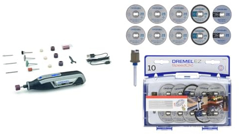 Dremel Lite 7760 outils multifonctions sans fil 3,6V, Batterie Li-ion, 15 accessoire & Kit d'Accessoires Dremel SC690 EZ SpeedClic - Coffret de Meules à Tronçonner pour Outil Mulltifonction Rotatif