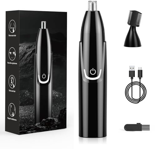 Brigin Nasenhaartrimmer Nasenhaarschneider Ohrhaarschneider,2 in 1 Professioneller Nasentrimmer - Schmerzfreier Herren und Frauen Nasenhaarentferner,IPX7 Wasserdichte Doppelklingen,Leicht zu tragen