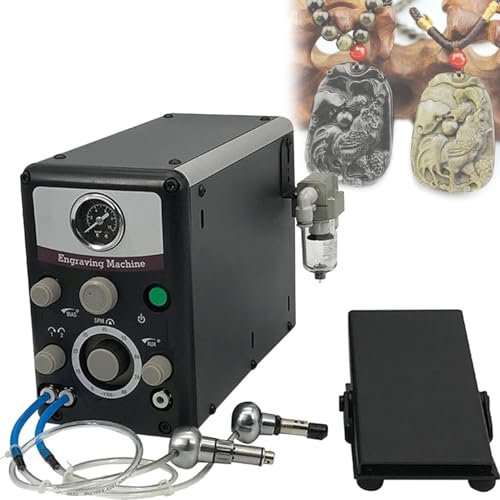 YEHOZZ Macchina per Incidere Pneumatica di Gioielli, 400-8000 Giri/Min Manipolo Pneumatico per Bulino Micro Incisore per Artigianato di Gioielli E Ferro Battuto