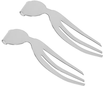 Garneck 2Pcs Stainless Steel Salad Servers – Comfortable Grip Creative Salad Hands Forks Polished Stainless Steel Easy to Use for Home
