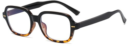 LJCZKA Occhiali Luce Blu Quadrati per Donna e Uomo, Montatura Occhiali da Vista Piccolo Affaticamento per Computer Gioco Lettura