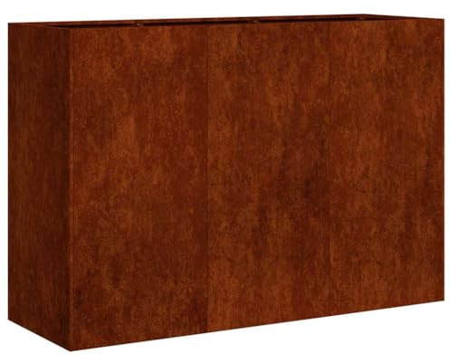vidaXL Planteringskärl rostig 120x40x80 cm väderbeständigt stål, växtkruka, växtstativ, upphöjd bädd, planteringsställ, växtbricka