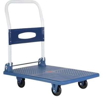 JKELPV Transportkarre Handkarren, Trolleys, faltbares Flachbett-Handhabungsfahrzeug, geräuschloses Frachtziehen, Haushalts-Materialhandhabungswerkzeuge Multifunktionskarre(72x48cm-275kg)