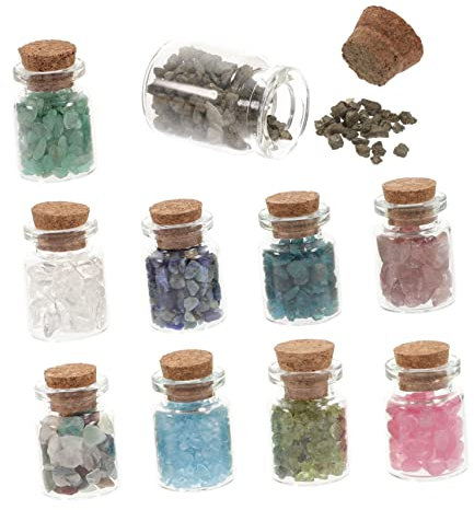 Healeved Crystal Gravel Drift Bottles Bottles Lids for Crystals and Stones Small Set
