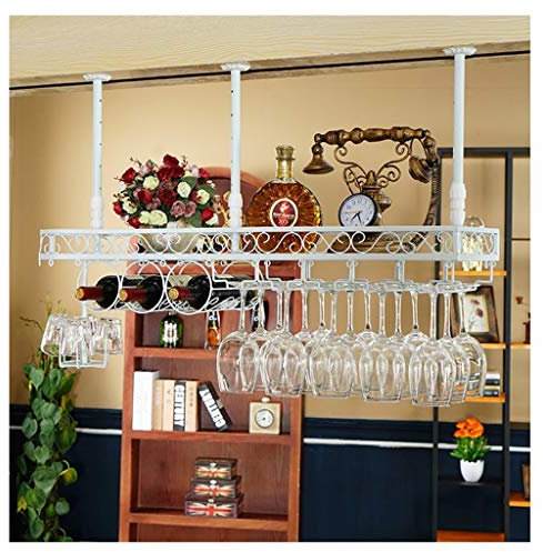 ZYSKABQ Portabottiglie l Portabottiglie di vino l Calice Calice Calice Bicchiere da vino l Sottosopra l Stoccaggio l Mensola galleggiante in metallo bianco l Home Display Holder Piedi di polpo