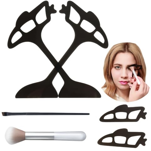 6 Stück Eyetour Lidschatten Tool Set,Makeup Applikator Werkzeug Mit Bürste,Mascara Schutzschild Guide,Eyeliner Schablone Für Augen,Eyetour Makeup Tool,Quick Eyeshadow Stencils für Anfänger