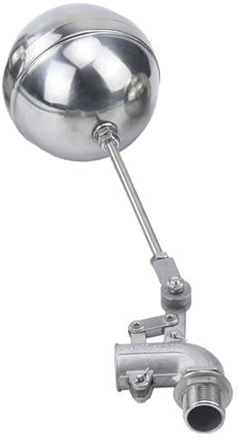 Schwimmerventil aus Edelstahl mit Winkelstück, 1/2 Zoll, 3/4 Zoll, 1 Zoll, 1-1/4 Zoll, 2 Zoll, 2-1/2 Zoll, 3 Zoll, 4 Zoll, 90-Grad-Kniestück, schwimmendes Kugelventil, Durchflussregelung for Zisterne/