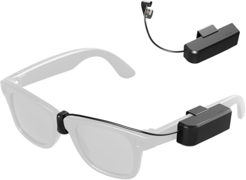 Euezmy Portable Charger for RayBan Meta Gen2 Smart Glasses, Ultra-Light Wearable Mini Charger for Wayfarer, Headliner, Skyler, Clip-On Portable Accessory for Meta AI Glasses, USB-C Port