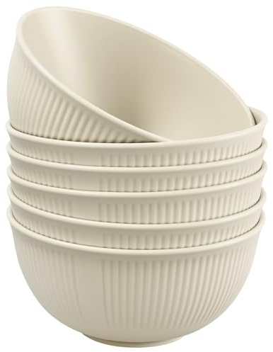 Voency 6 Stück Kunststoff Müslischalen,Unzerbrechlich Kunststoff Schale, Leicht Camping Schüssel, Geschirrspüler Mikrowellengeeignet BPA für Suppen, Müsli, Nudeln, Reis, Salat