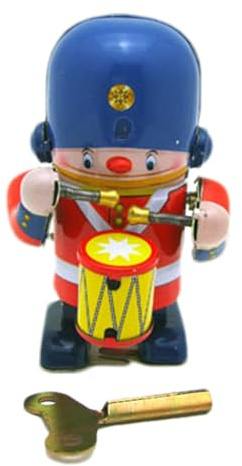 Generico Leksaksrobotar för barn, Robotleksak med upprullning | Vintage Plåtleksak - Slagverk-Action Table Rack Figur för Samlarrobotar, Jul